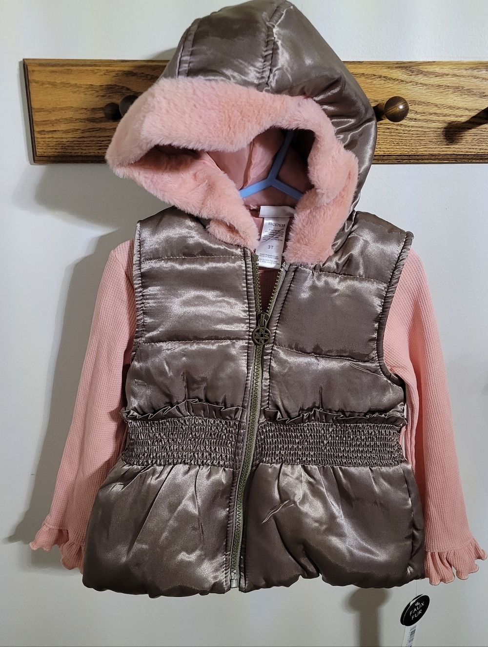 NWT Nicole Miller 3 Pc Toddler Set Puffer Vest Jacket, Shirt, & Purse, Size 3T